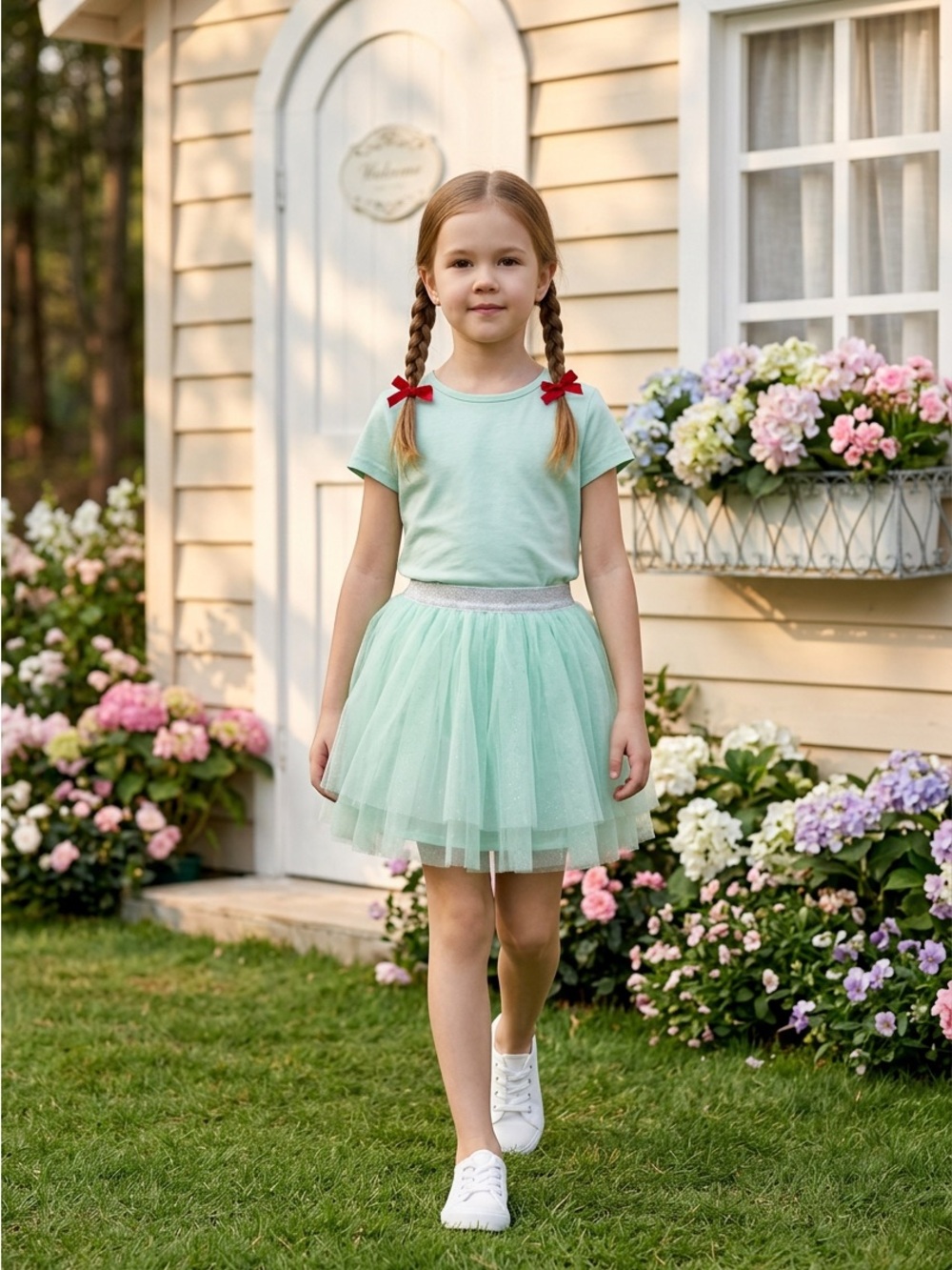 NWT Doe A Dear Little Girls Classic Mint Green Tutu Skirt - Size 4T